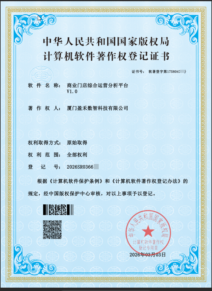 商业门店综合运营分析平台资质